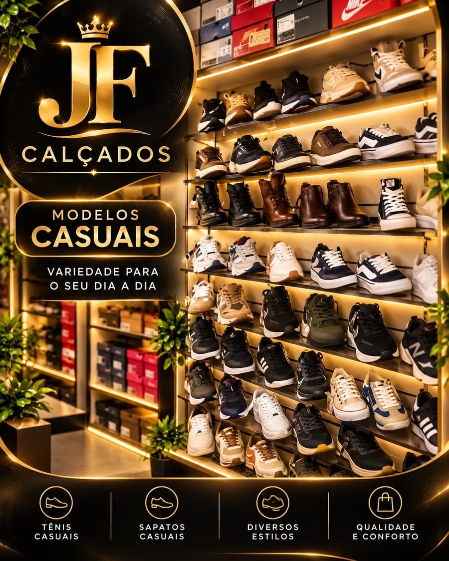Arte da JF Calçados: modelos casuais para o dia a dia